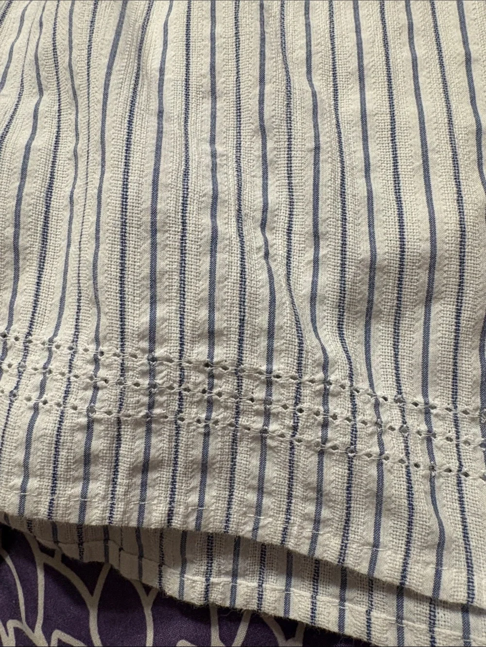 Vineyard Vines blue and white striped cotton dress, removable slip attached.